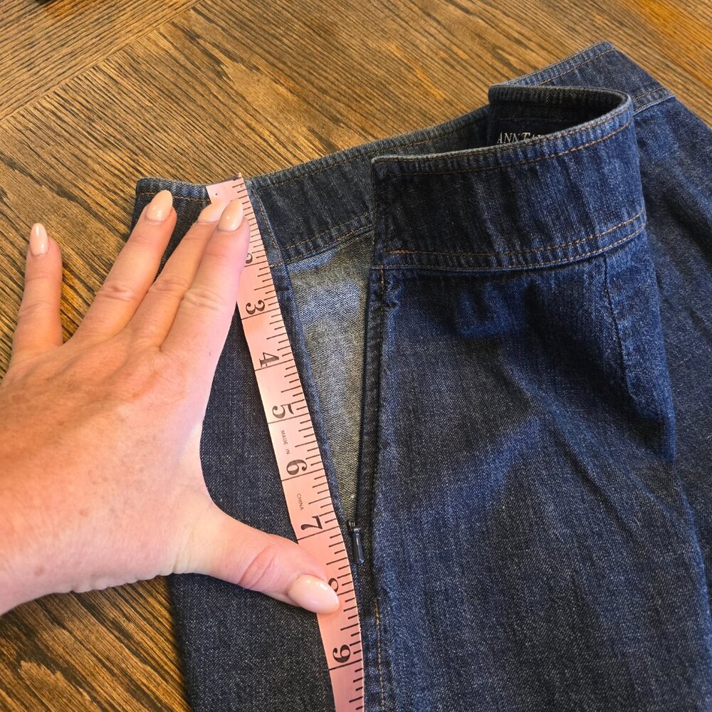 ANN TAYLOR Blue Denim Skirt Size 4 - Picture 5 of 6